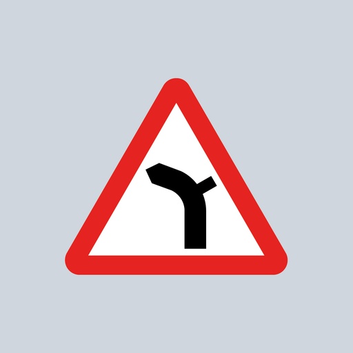 Triangular Sign 512.1 (Junction on Left Bend Ahead - Outside)