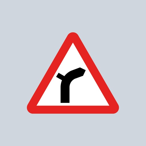 Triangular Sign 512.1 (Junction on Right Bend Ahead - Outside)