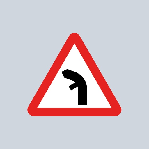 Triangular Sign 512.2 (Junction on Left Bend Ahead - inside)