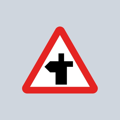 Triangular Sign 504.1 (Crossroads Ahead - Priority Left)
