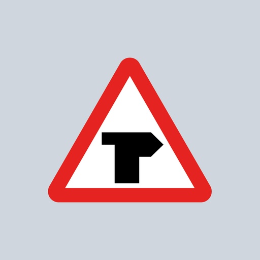 Triangular Sign 505.1 T-Junction Ahead  (Priority Right)