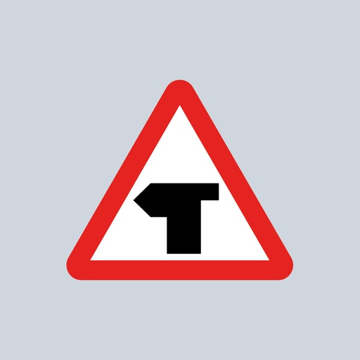 Triangular Sign 505.1 T-Junction Ahead  (Priority Left)