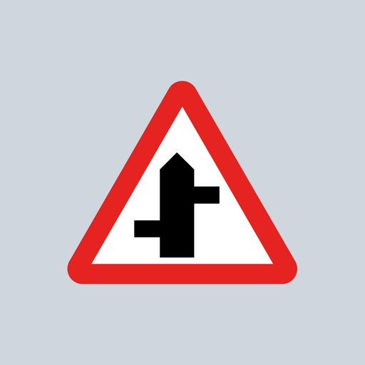 Triangular Sign 507.1 (Staggered Junction Ahead Left/Right)