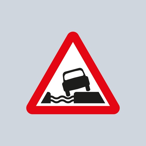 Triangular Sign 555.1 (Water Course Alongside Road Ahead)