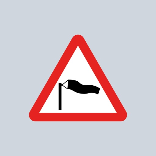 Triangular Sign 581 (Side Winds Likely Ahead)
