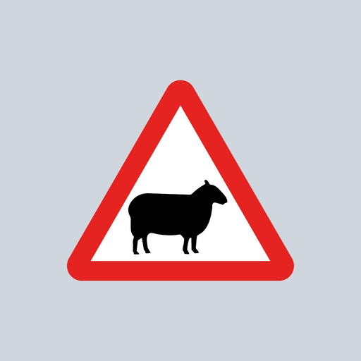 Triangular Sign 549 (Sheep in Road)