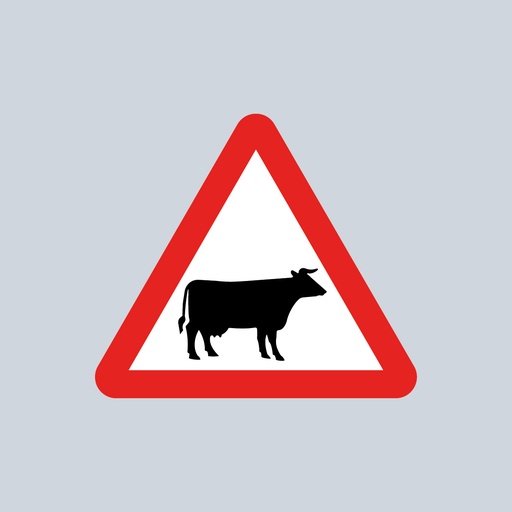 Triangular Sign 548 (Cattle in Road)