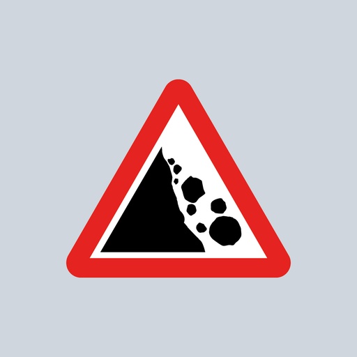 Triangular Sign 559 (Risk of Falling Rocks)