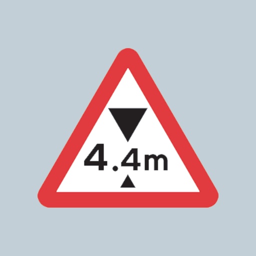 Triangular Sign 530 (Maximum Headroom of 4.4m at Hazard Ahead - enquire for other heights)