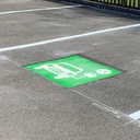 White lines, green EV bay