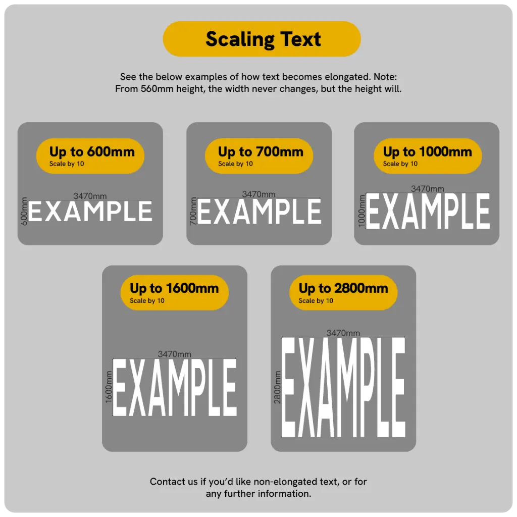Road Marking Lettering - Elongated Text.webp