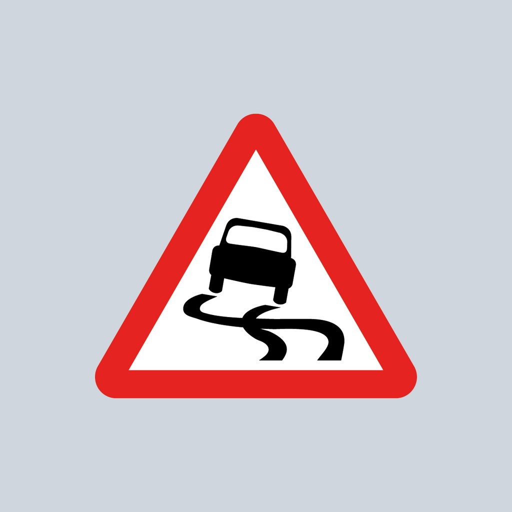Triangular Sign 557 (Slippery Road Ahead)