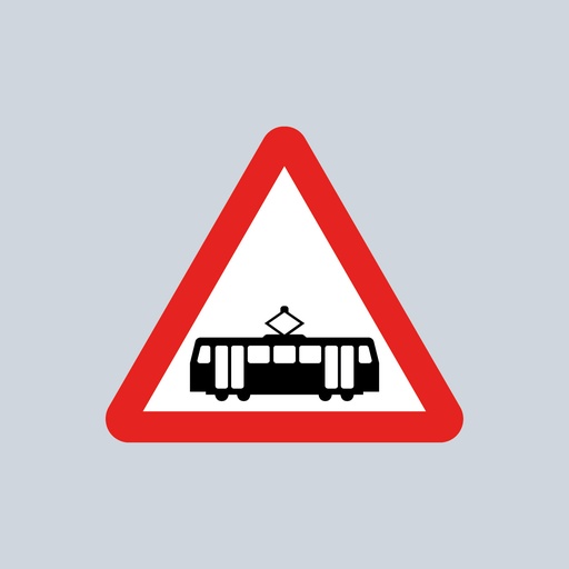 Triangular Sign 772 (Tram Crossing Ahead)