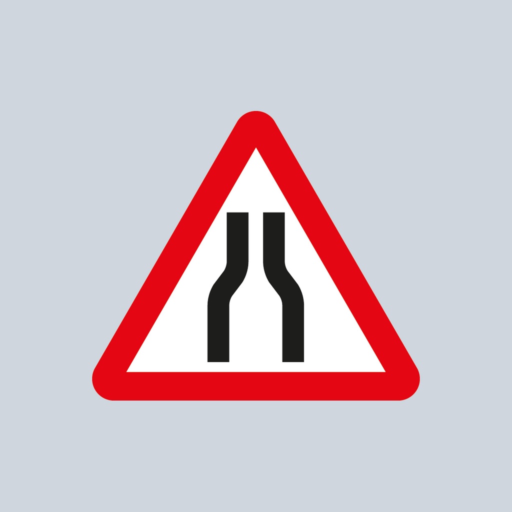 Triangular Sign 516 (Road Narrows on Both sides)