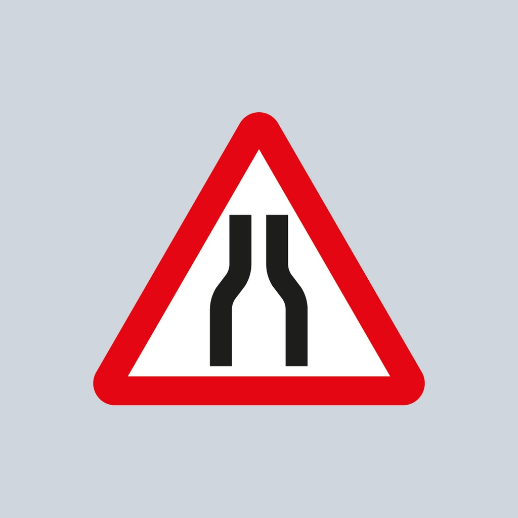 Triangular Sign 516 (Road Narrows on Both sides)
