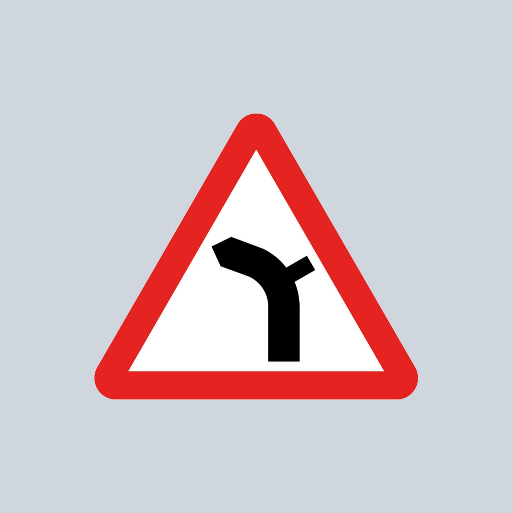 [TRTR512.1L-1200] Triangular Sign 512.1 (Junction on Left Bend Ahead - Outside) (1200mm x 1200mm)