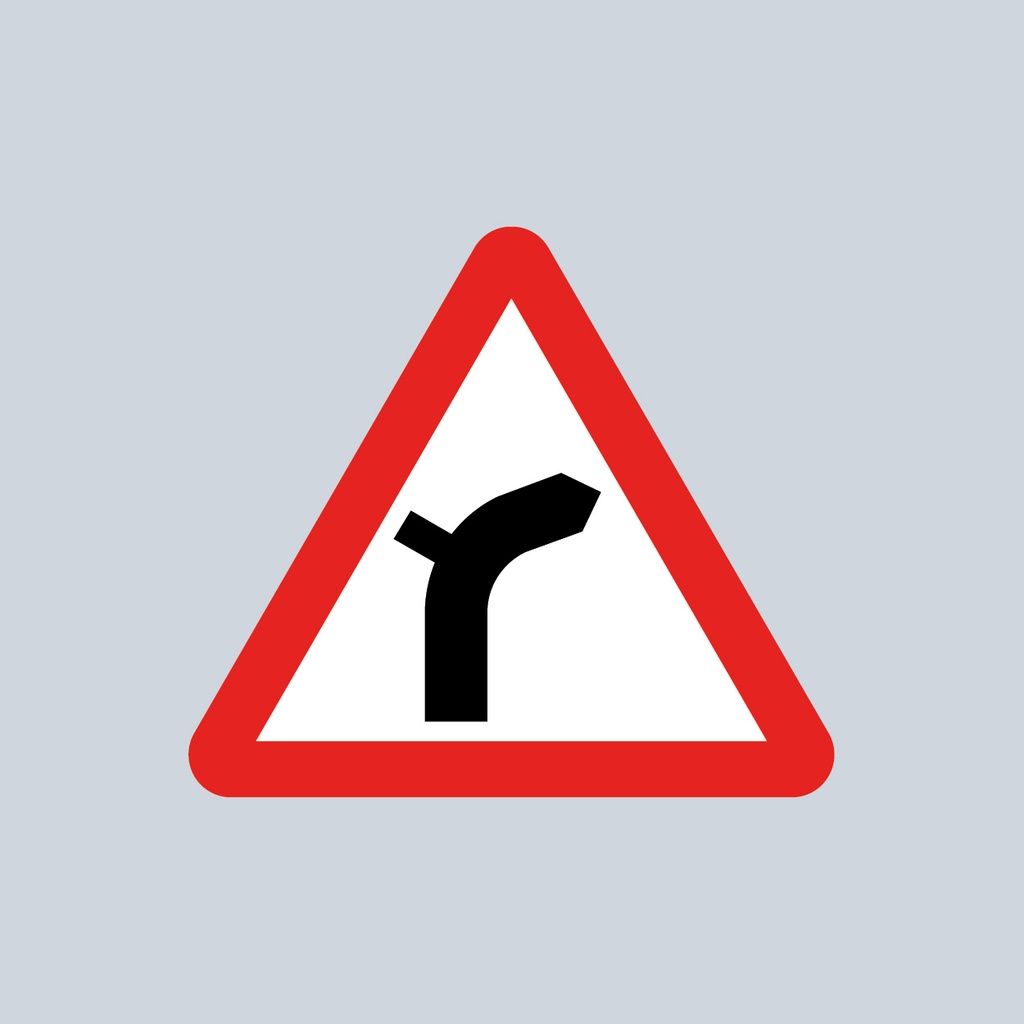 [TRTR512.1R-1200] Triangular Sign 512.1 (Junction on Right Bend Ahead - Outside) (1200mm x 1200mm)