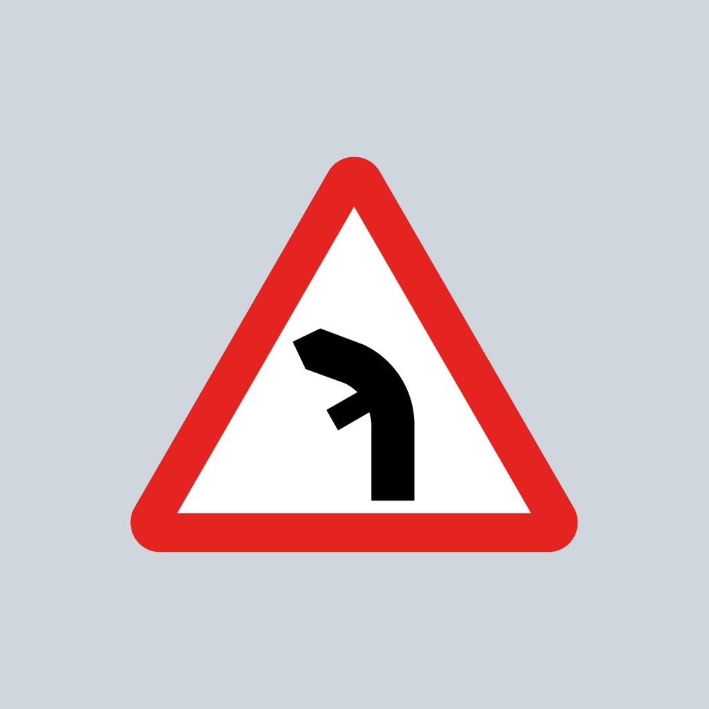 [TRTR512.2L-3030] Triangular Sign 512.2 (Junction on Left Bend Ahead - inside) (3030mm x 1200mm)