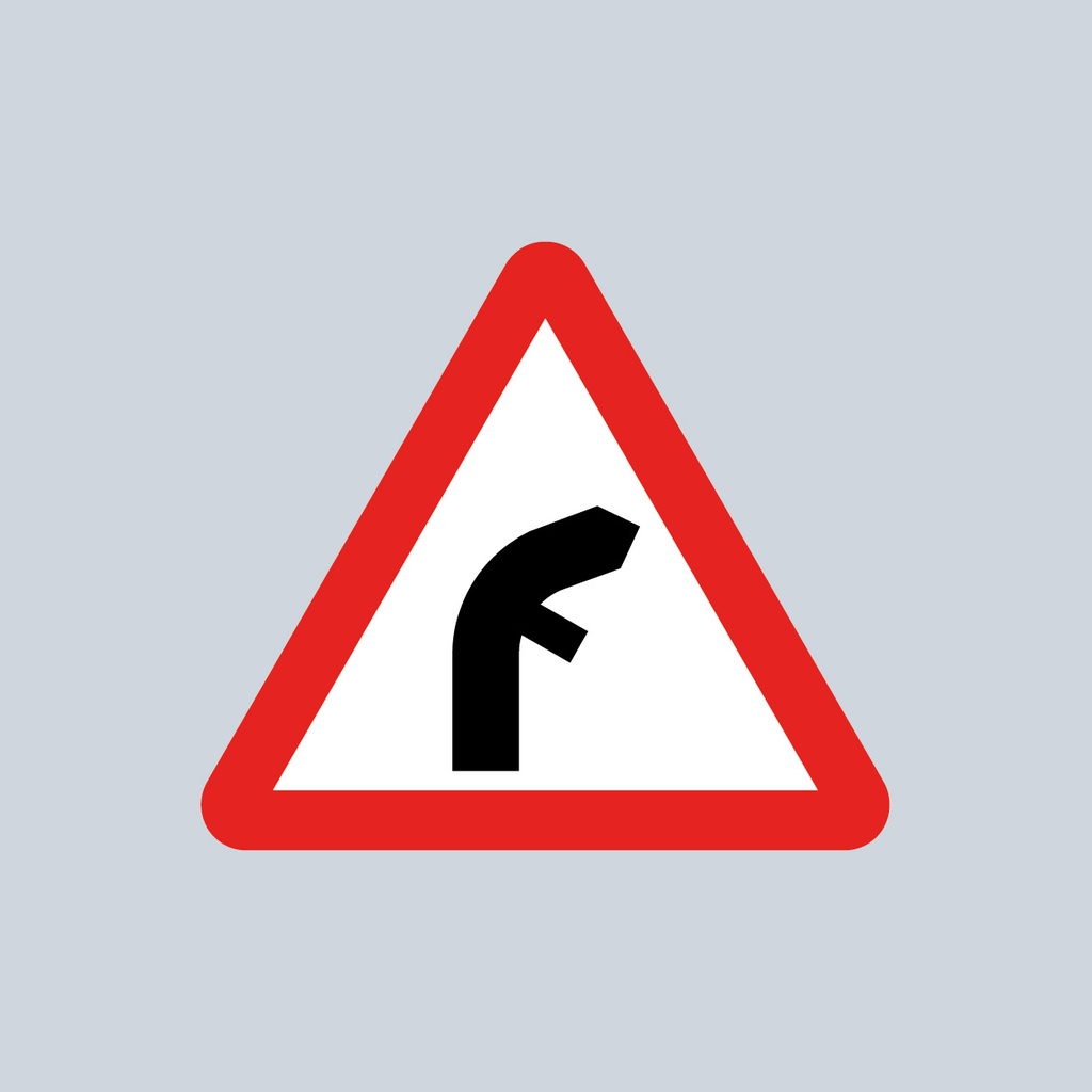 [TRTR512.2R-3030] Triangular Sign 512.2 (Junction on Right Bend Ahead - inside) (3030mm x 1200mm)