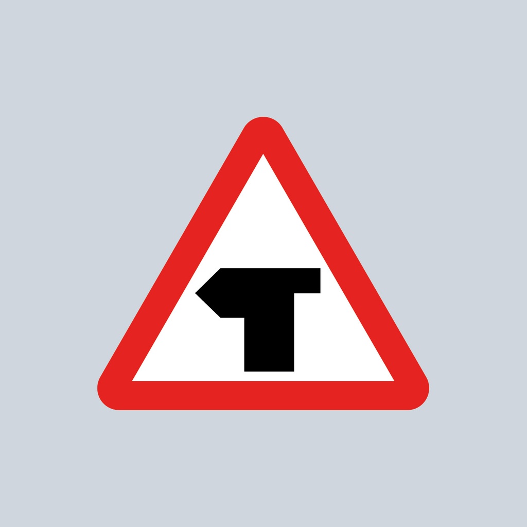 [TRTR505.1LP-3030] Triangular Sign 505.1 T-Junction Ahead  (Priority Left) (3030mm x 1200mm)