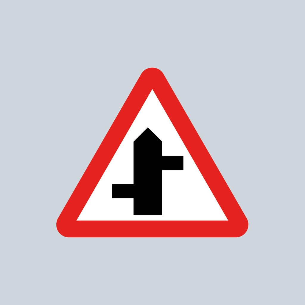 [TRTR507.1LR-1200] Triangular Sign 507.1 (Staggered Junction Ahead Left/Right) (1200mm x 1200mm)