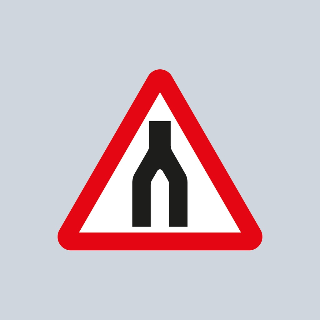[TRTR520-1200] Triangular Sign 520 (Dual Carriageway ends Ahead) (1200mm x 1200mm)