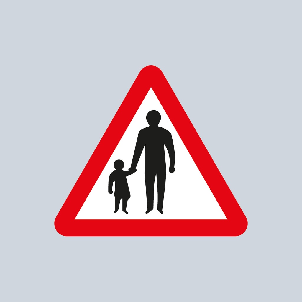 [TRTR544.1-1200] Triangular Sign 544.1 (Pedestrians in Road Ahead) (1200mm x 1200mm)