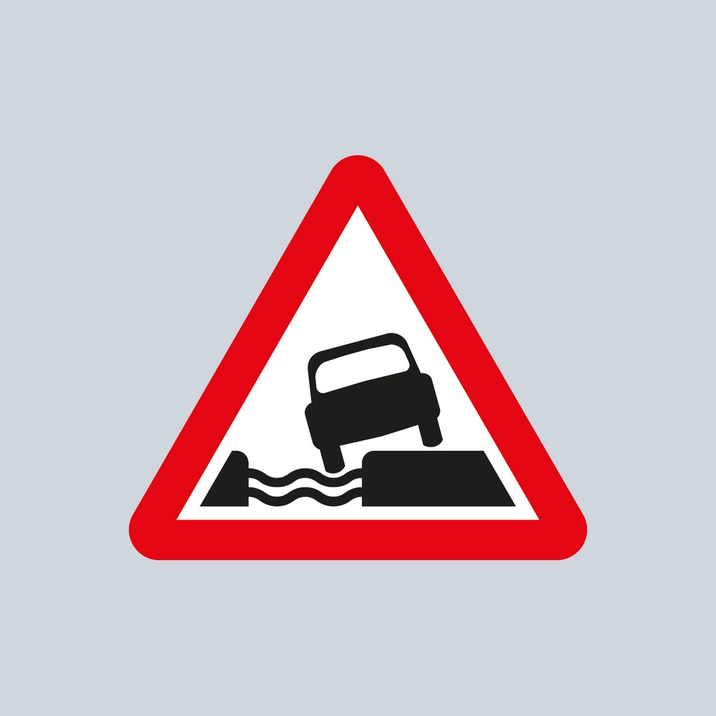 [TRTR555.1-3030] Triangular Sign 555.1 (Water Course Alongside Road Ahead) (3030mm x 1200mm)