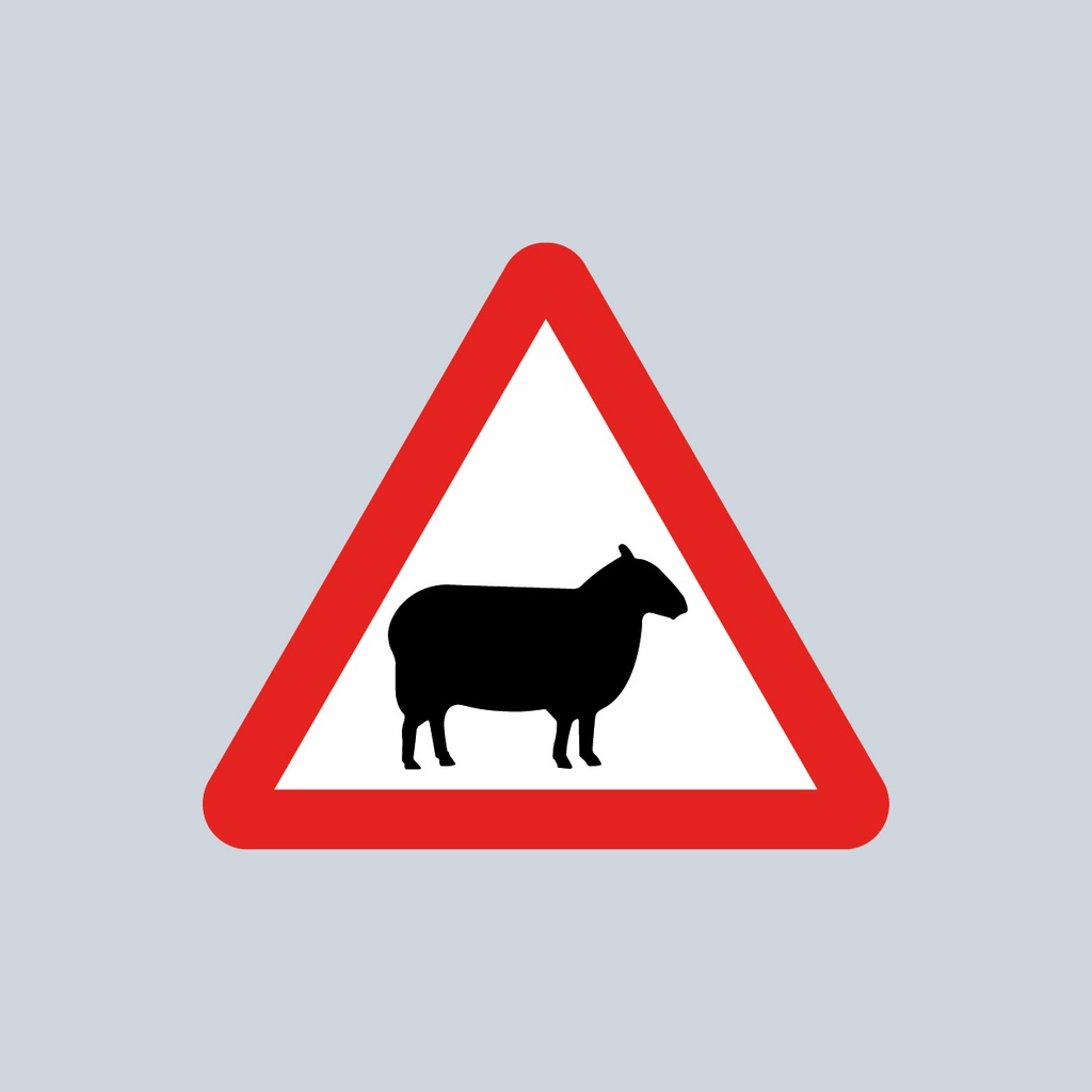 [TRTR549-3030] Triangular Sign 549 (Sheep in Road) (3030mm x 1200mm)