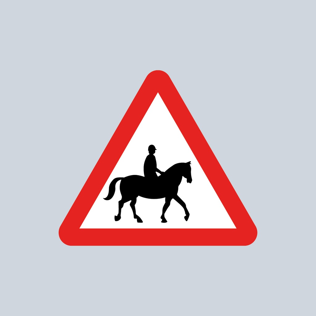 [TRTR550.1-3030] Triangular Sign 550.1 (Accompanied Horse or Ponies Likely to be in or crossing road ahead) (3030mm x 1200mm)