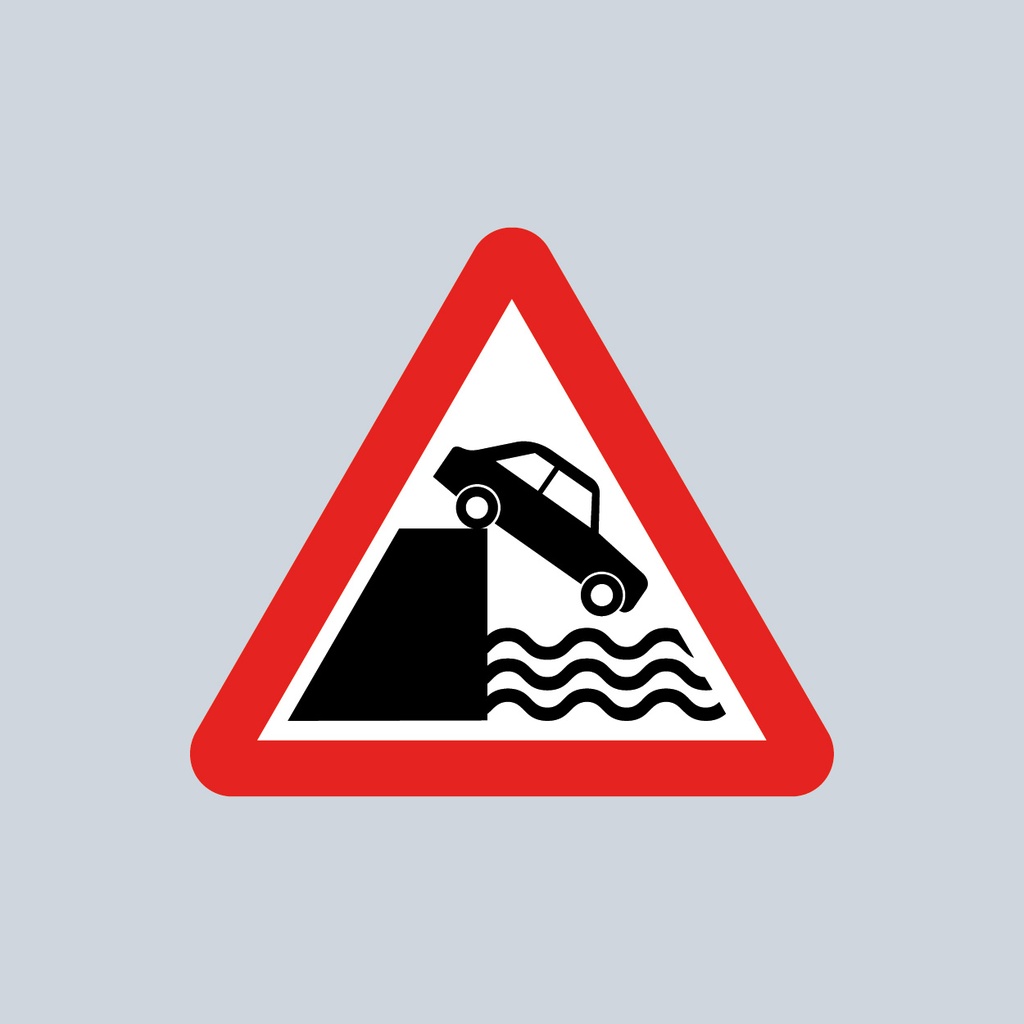 [TRTR555-3030] Triangular Sign 555 (Quayside or River Bank Ahead) (3030mm x 1200mm)