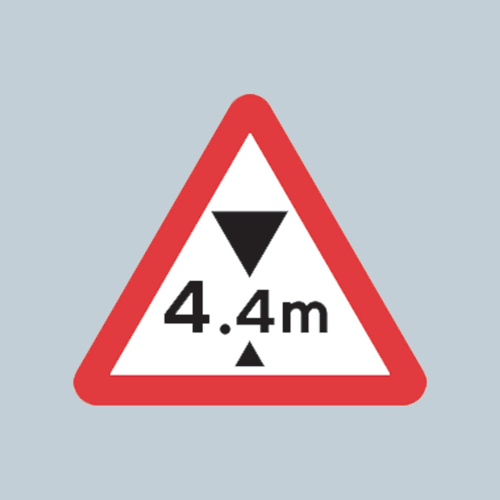 [TRTR530-3030-4.4] Triangular Sign 530 (Maximum Headroom of 4.4m at Hazard Ahead - enquire for other heights) (3030mm x 1200mm)