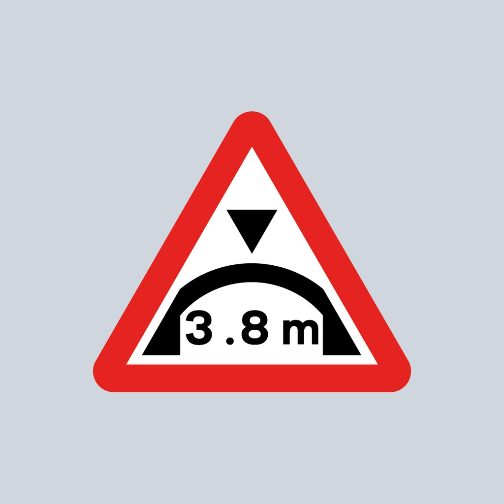 [TRTR531.1-3030-3.8M] Triangular Sign 531.1 (Maximum Headroom - Arch Bridge 3.8m enquire for other heights) (3030mm x 1200mm)