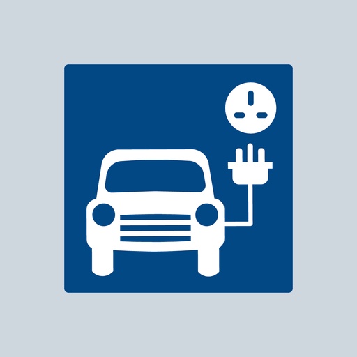 [TREV001-1000B] Electric Car Charging Symbol 1 - S65 (Dark Blue, 1000mm)