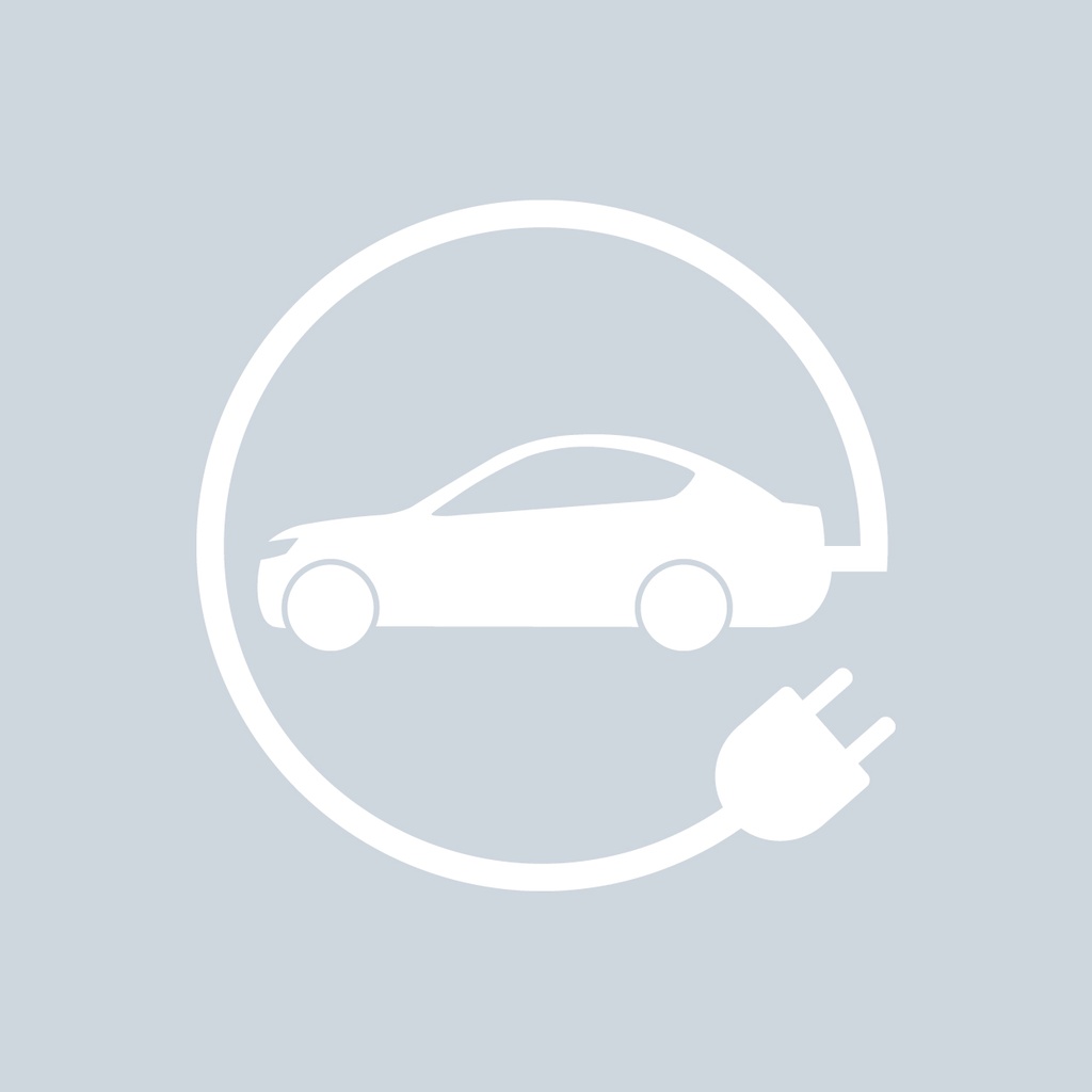 [TREV002-0850W] Electric Car Charging Symbol 2 - White (850mm)