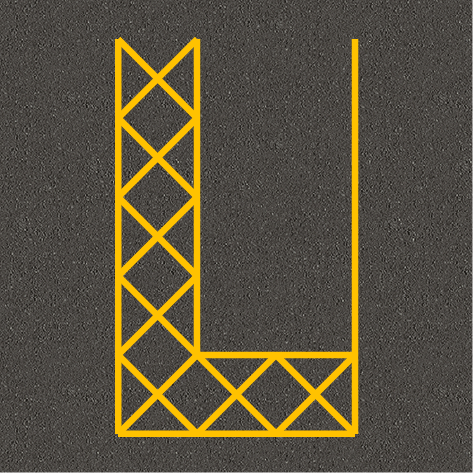 [TRDBL-NDS-Y] Disabled L-Shaped Bay Yellow (Yellow, No Disabled Sign)