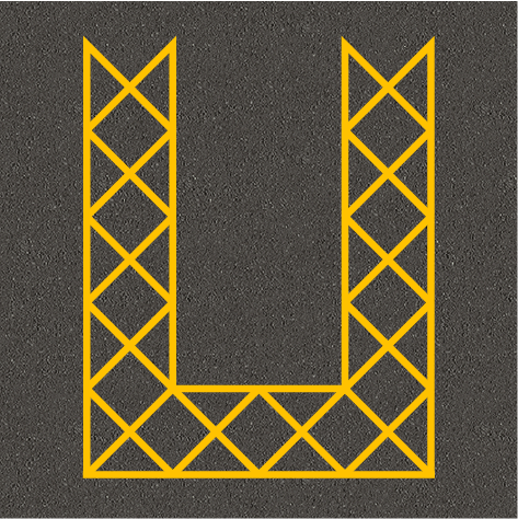 [TRDBU-NDS-Y] Disabled U-Shaped Bay Yellow (Yellow, No Disabled Sign)