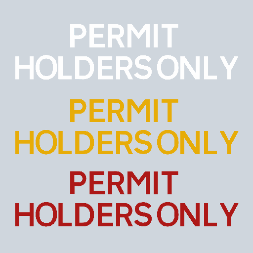 [TRLET-PHO0100-W] Preformed Thermoplastic Letters 'PERMIT HOLDERS ONLY' (White, 100mm)