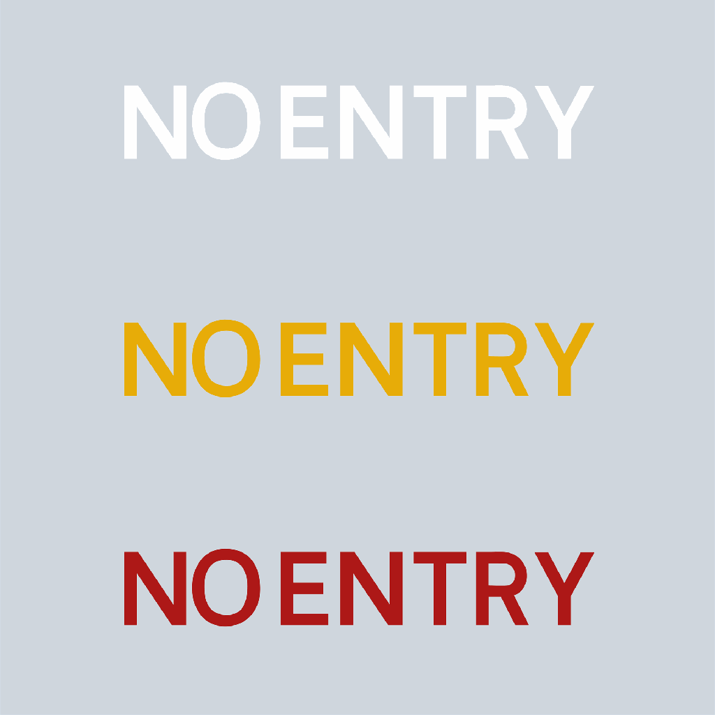 [TRLET-NOENTRY0100-W] Preformed Thermoplastic Letters 'NO ENTRY' (White, 100mm)