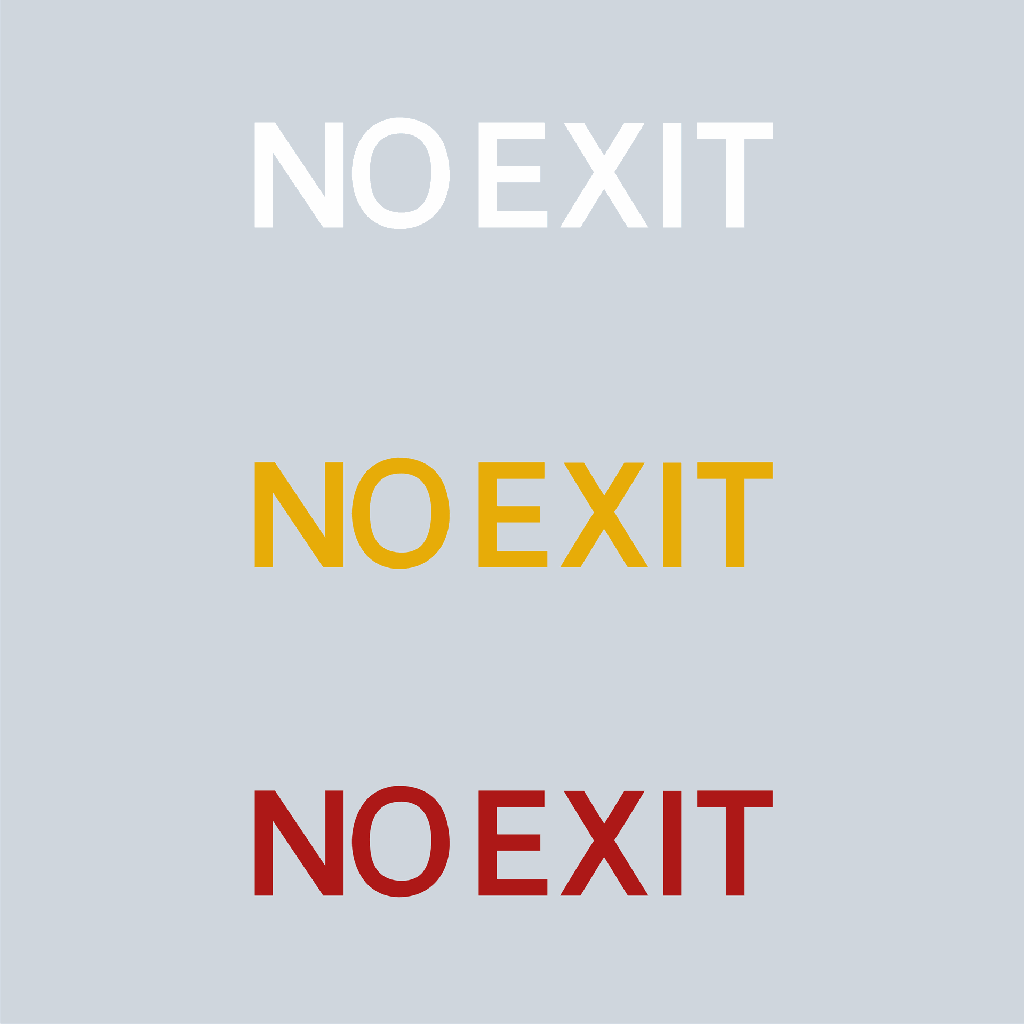Preformed Thermoplastic Letters 'NO EXIT'