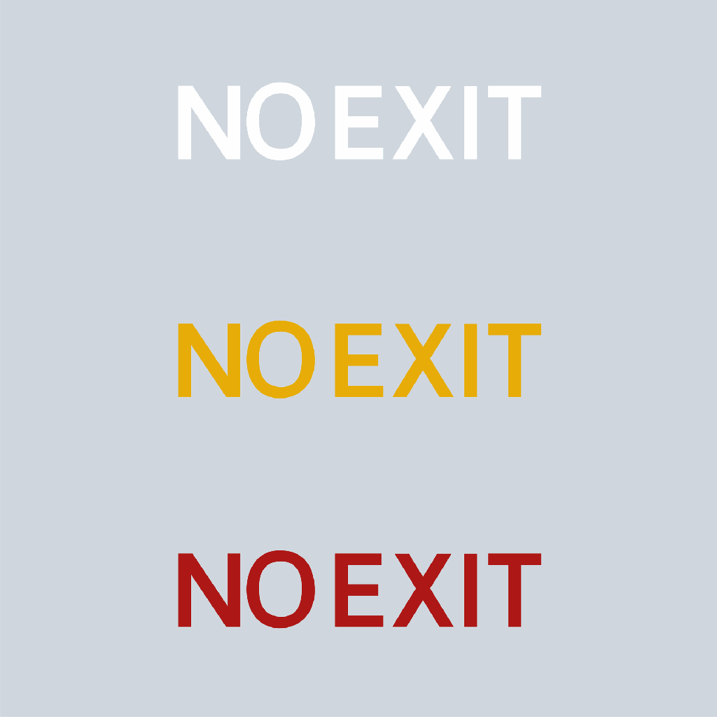[TRLET-NOEXIT0100-W] Preformed Thermoplastic Letters 'NO EXIT' (White, 100mm)