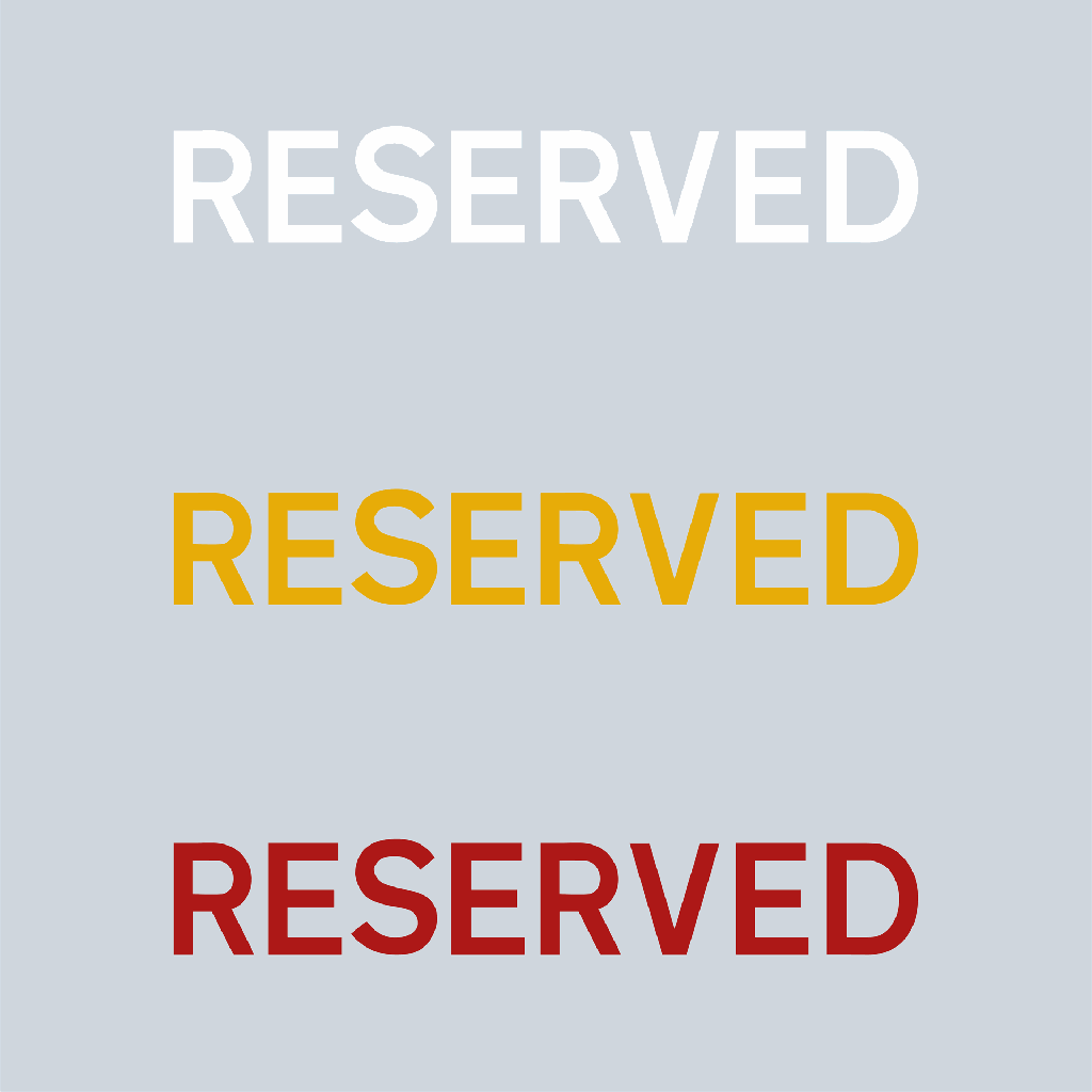 Preformed Thermoplastic Letters 'RESERVED'
