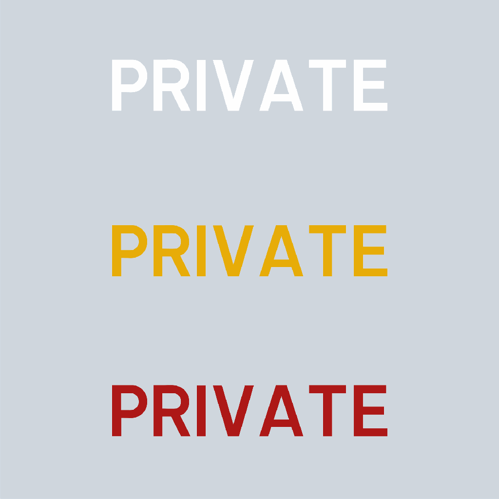 Preformed Thermoplastic Letters 'PRIVATE'