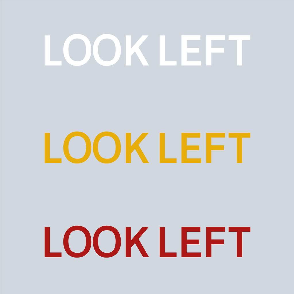 [TRLET-LOOKLEFT0100-W] Preformed Thermoplastic Letters 'LOOK LEFT' (White, 100mm)
