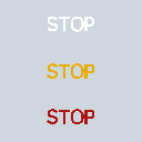 Preformed Thermoplastic Letters 'STOP'
