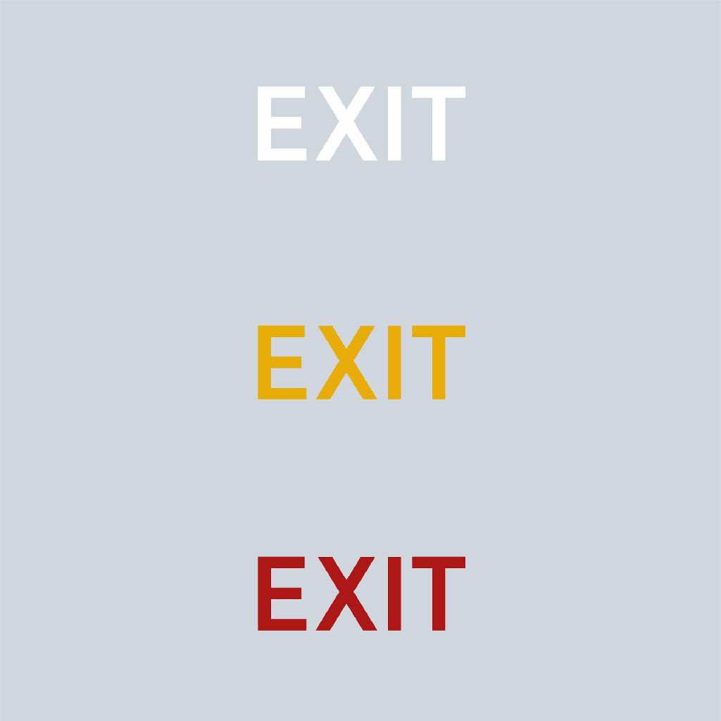 [TRLET-EXIT0100-W] Preformed Thermoplastic Letters 'EXIT' (White, 100mm)