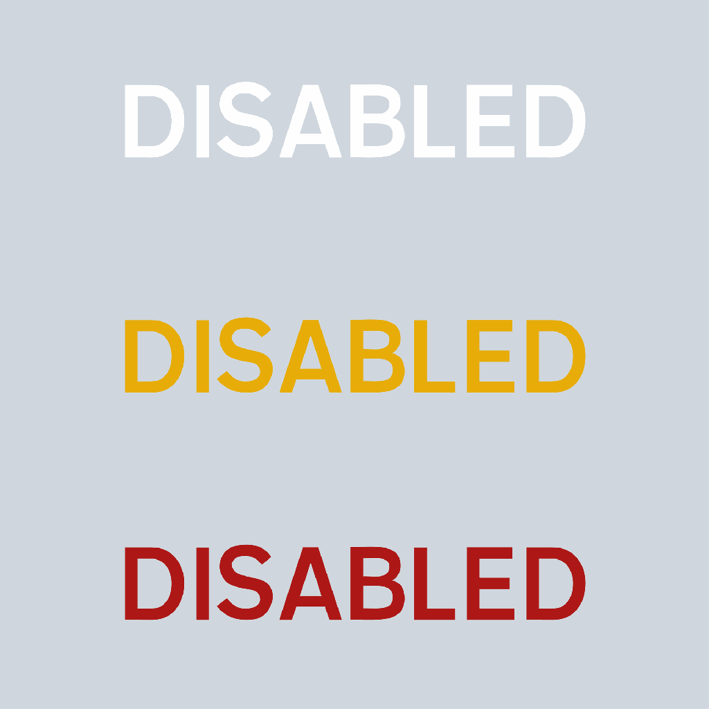 Preformed Thermoplastic Letters 'DISABLED'