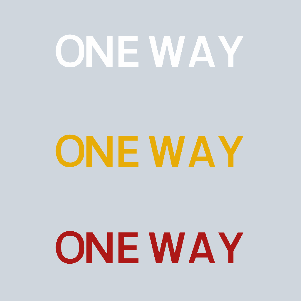 Preformed Thermoplastic Letters 'ONE WAY'