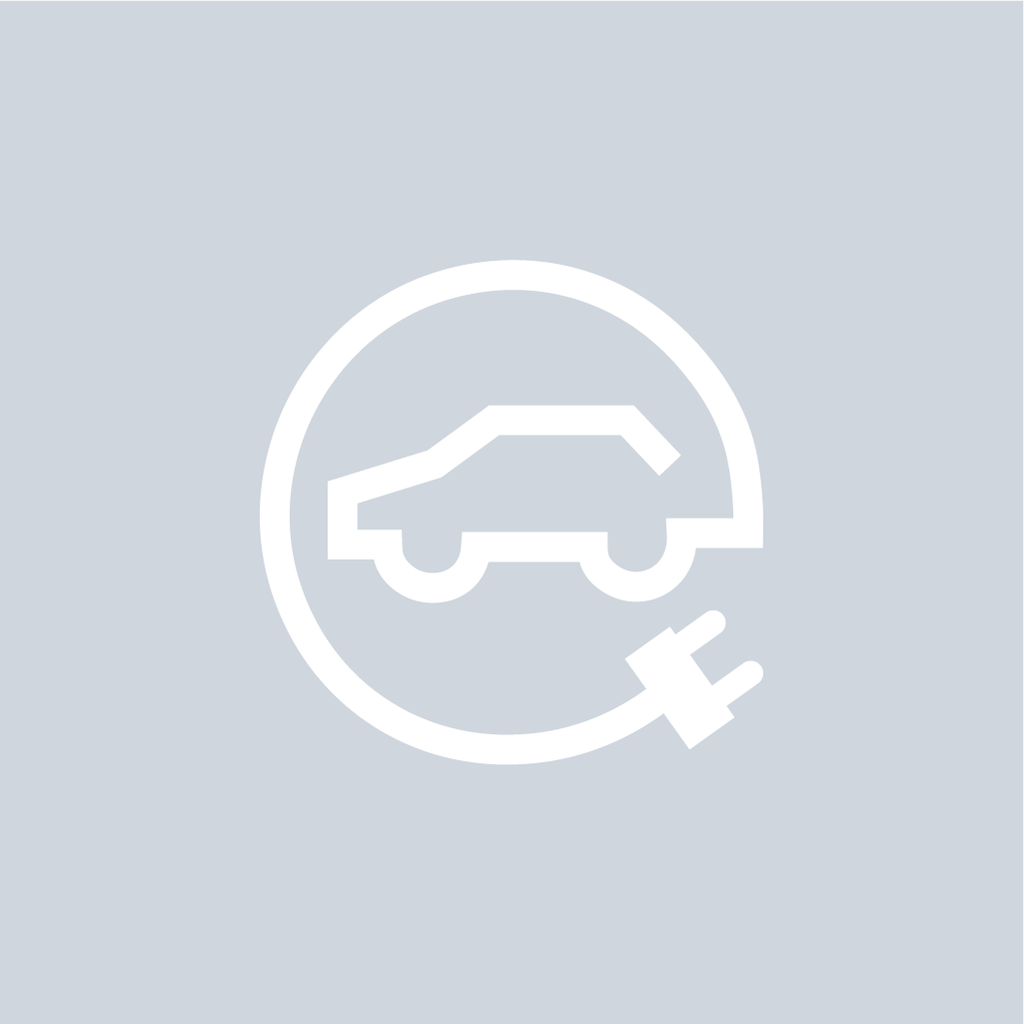[TREV006-0850W] Electric Car Charging Symbol 6 - White (850mm)