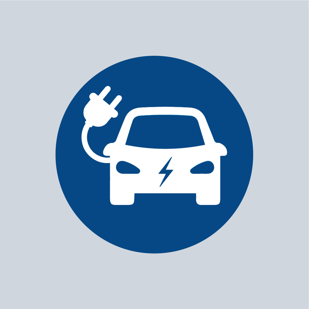 [TREVC004-1000B] Electric Car Charging Symbol 4  (Dark Blue, Circle)